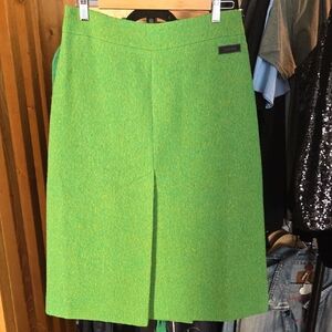 Ganni Bright Green A-Line Skirt